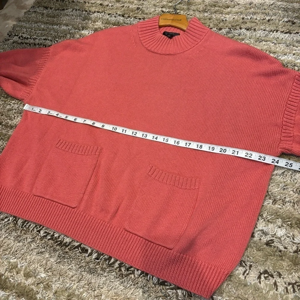 J.Crew X‎ Cotton Cashmere Patch Pocket Mock-neck Sweater Pink
